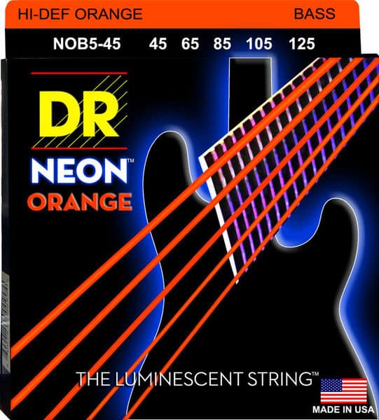 CUERDAS BAJO 45-125 DR STRINGS NOB5-45 NARANJA CUERDAS BAJO 45-125 DR STRINGS NOB5-45 NARANJA