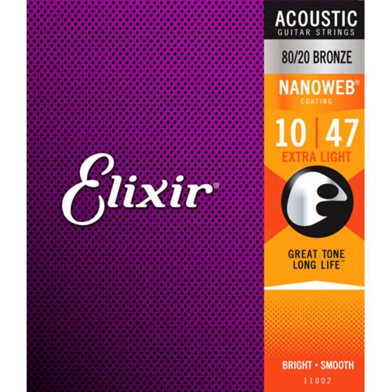 CUERDAS ACÚSTICA ELIXIR 80/20 BRONZE 10/47 JUEGO 11002